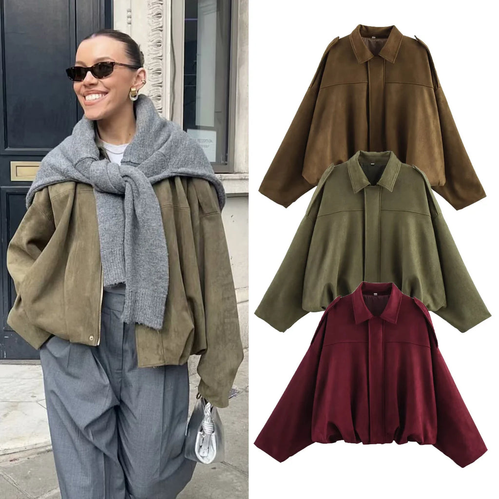 Elegante und Vintage Bomberjacke im Militärstil