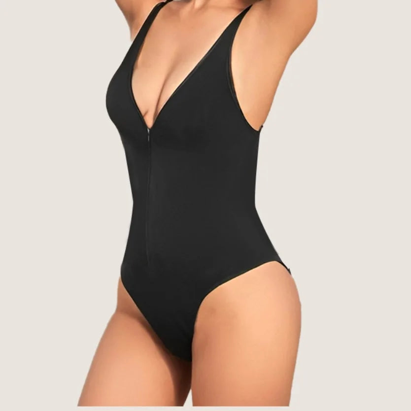 Bodysuit Gaineur Sans Couture avec Zip : Contrôle du Ventre et Soulèvement des Fesses
