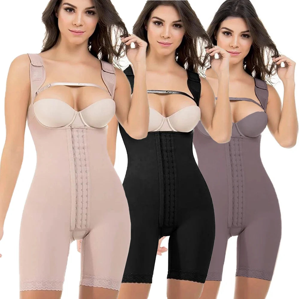 Bodysuit gainant post-partum grande taille à compression forte