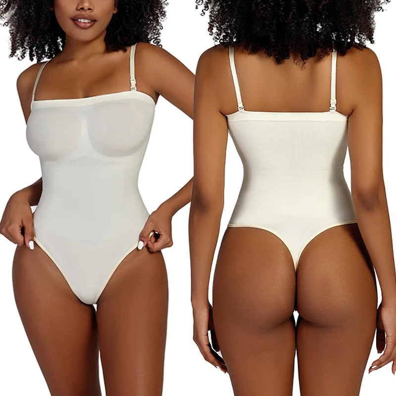 Body sculptant bustier sans bretelles pour femme – gainant ventre plat, string, coupe moulante