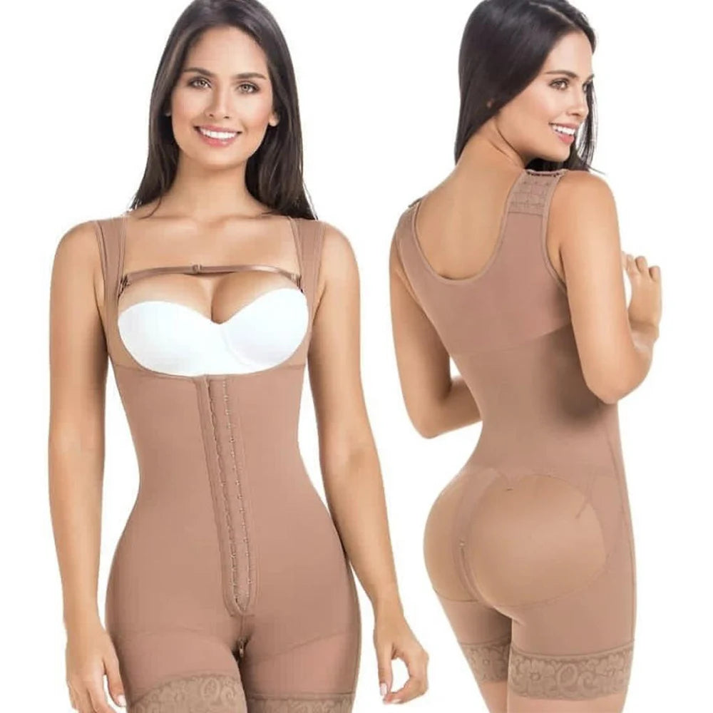 Bodysuit gainant post-partum grande taille à compression forte