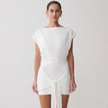 Robe courte femme à manches courtes, unie, style casual et sport chic