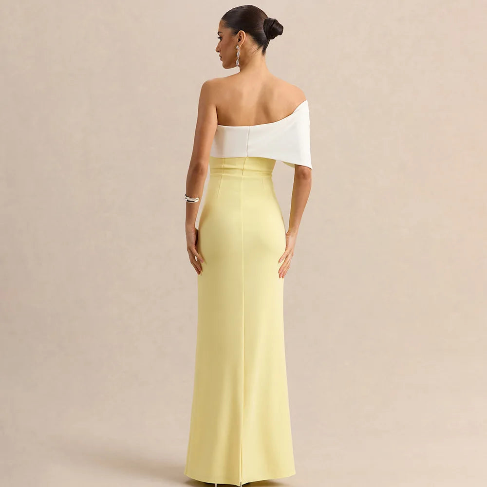 Robe longue élégante à épaules dénudées pour femme