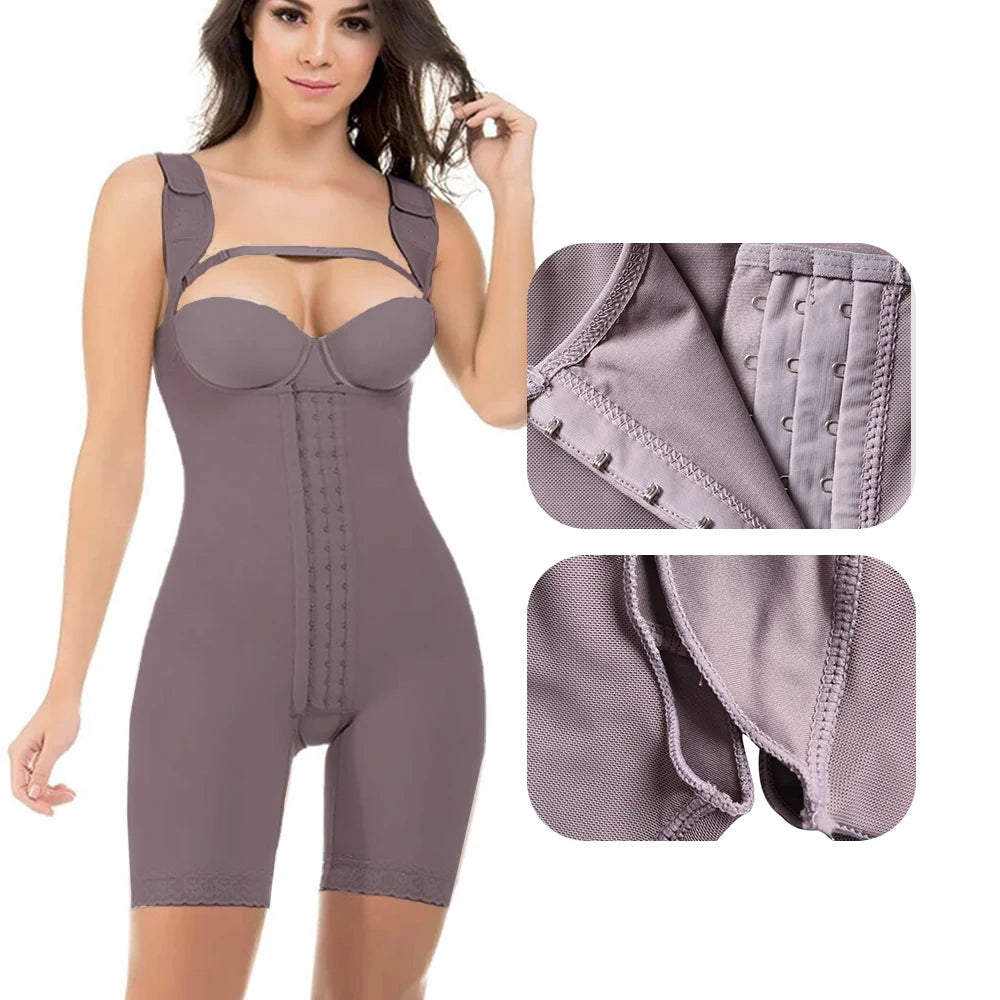 Bodysuit gainant post-partum grande taille à compression forte