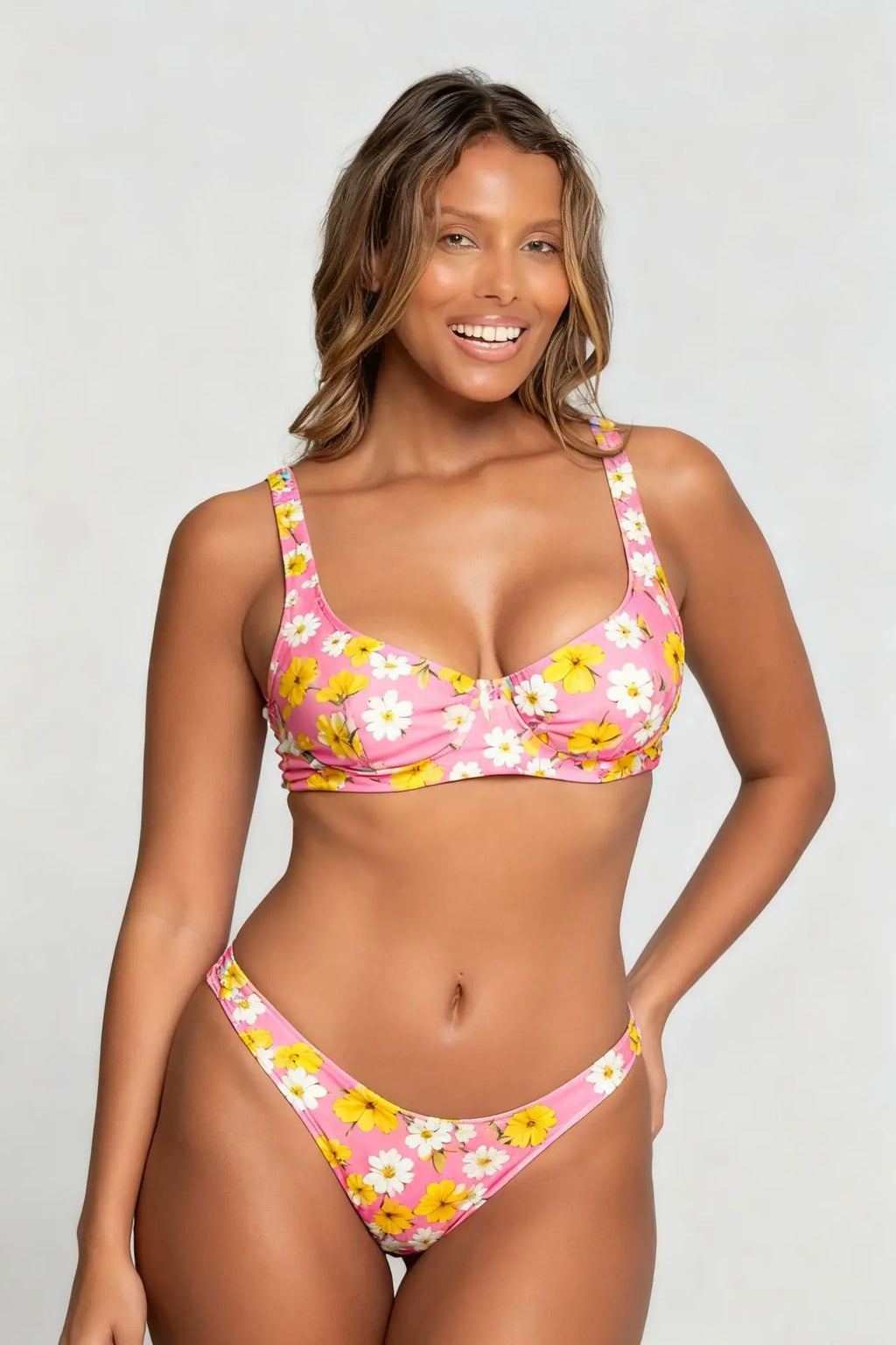 Ensemble bikini push-up fleuri 2 pièces à armatures