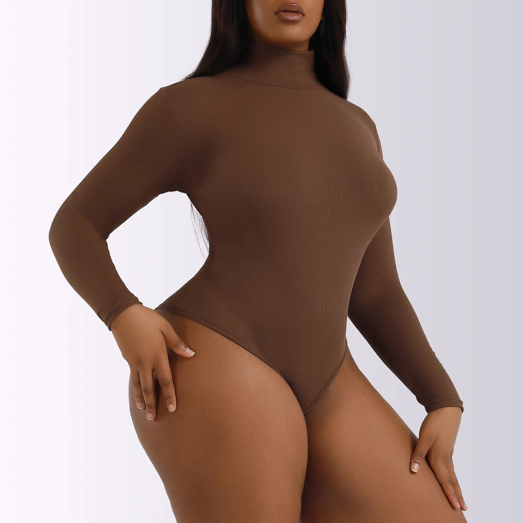 Body Shaper Sans Coutures Éco-Respectueux – Longue Manche & Haut Bouté pour Femmes – Sport & Quotidien