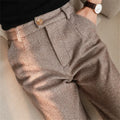 Wollhose Damen Harem Bleistifthose 2024 Herbst Winter High Waisted Freizeithose Anzughose Office Lady Damenhose