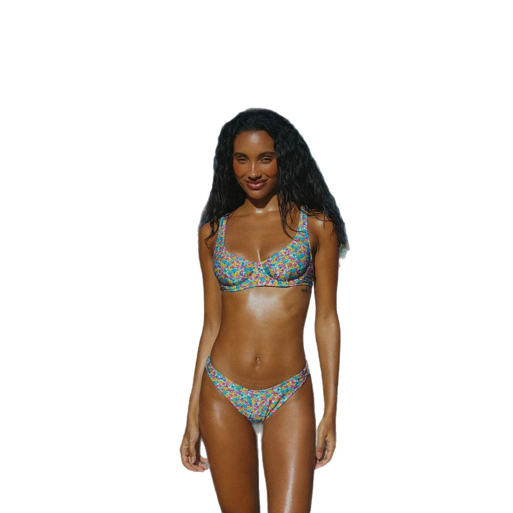 Ensemble bikini push-up fleuri 2 pièces à armatures