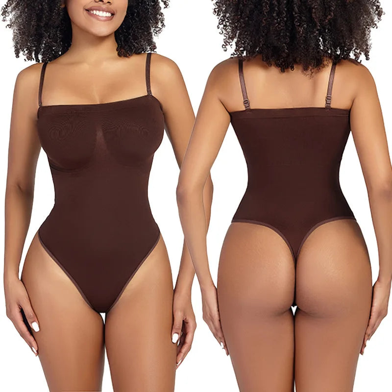 Body sculptant bustier sans bretelles pour femme – gainant ventre plat, string, coupe moulante