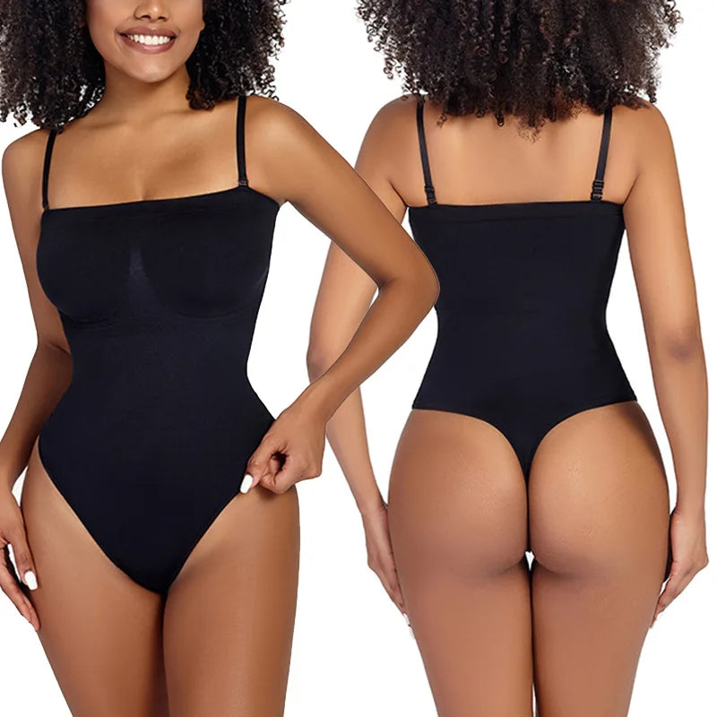 Body sculptant bustier sans bretelles pour femme – gainant ventre plat, string, coupe moulante