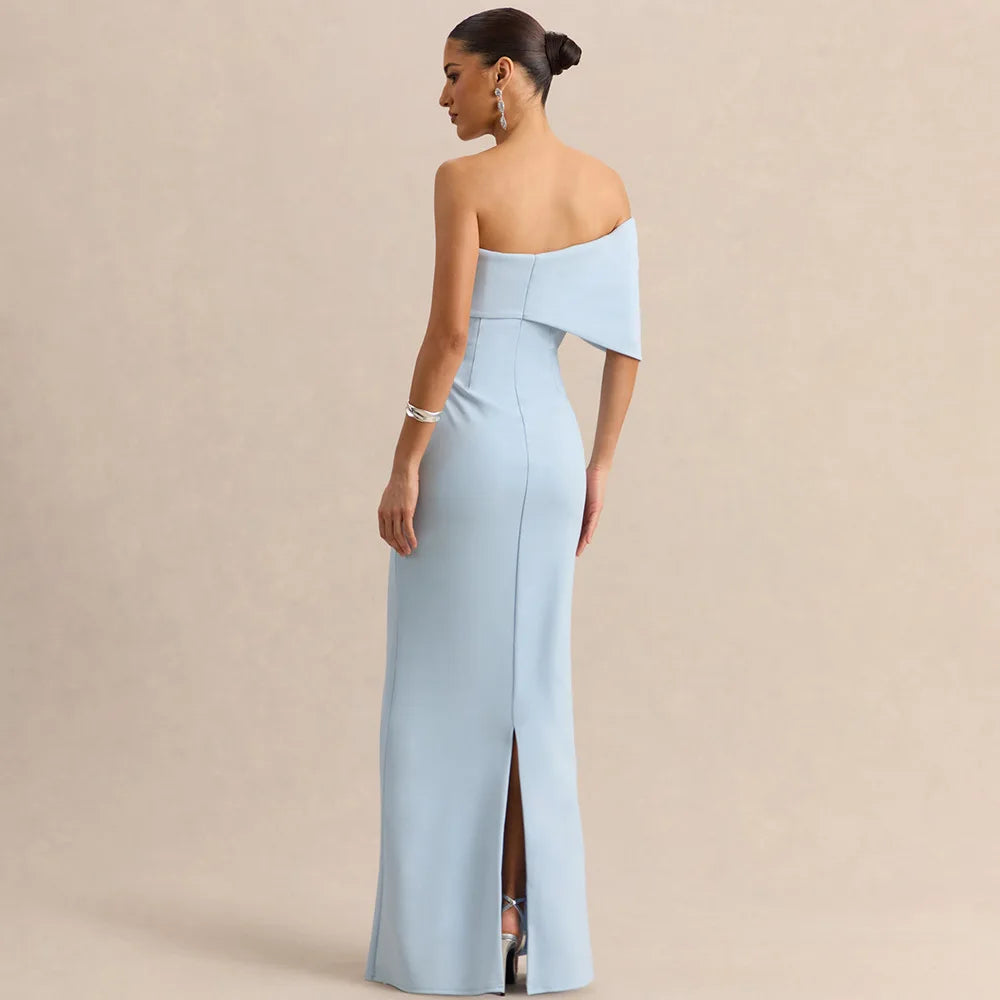Robe longue élégante à épaules dénudées pour femme