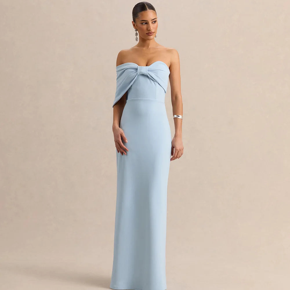 Robe longue élégante à épaules dénudées pour femme