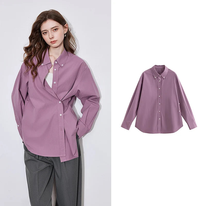 Chemise femme rayée col classique