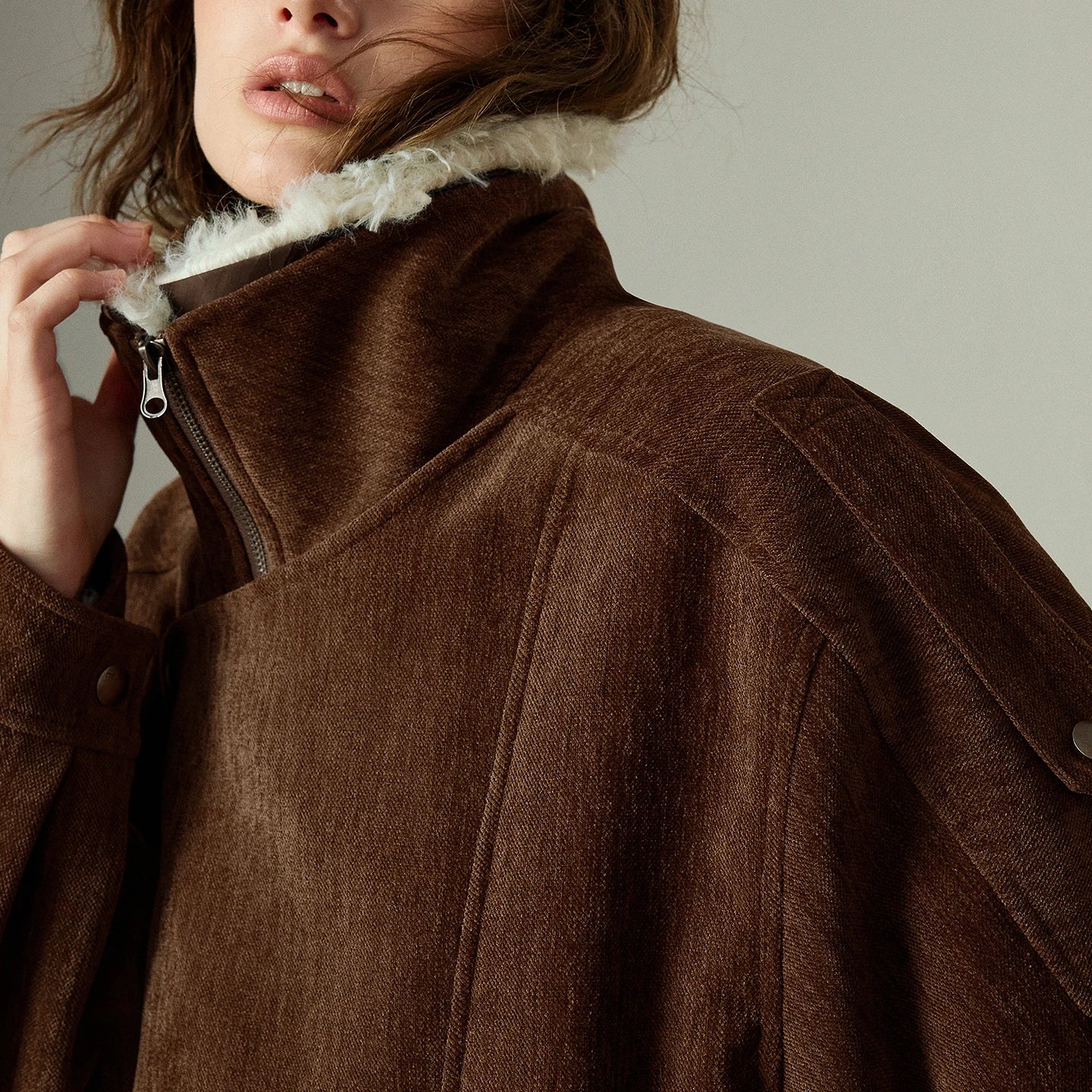 Veste Matelassée Femme – Style Nomade Rétro, Col Plush en Chenille, Chaleur Douce et Élégante