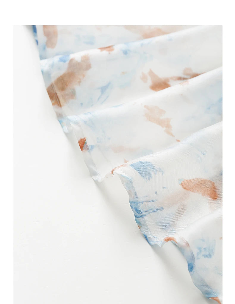 Women's Mid-Calf Summer A-Line Sleeveless Spaghetti Strap Printed Dress