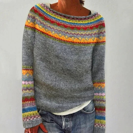 Pulls en maille vintage motif patchwork, coupe loose