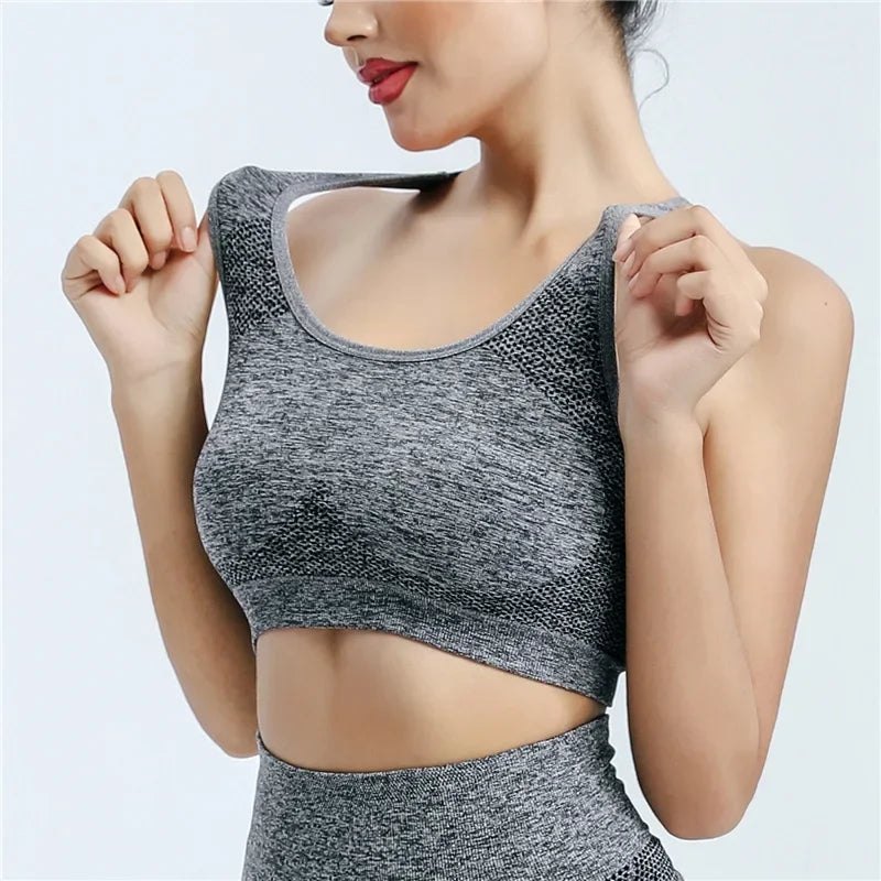 Brassière de Sport Push-Up, Débardeur Respirant