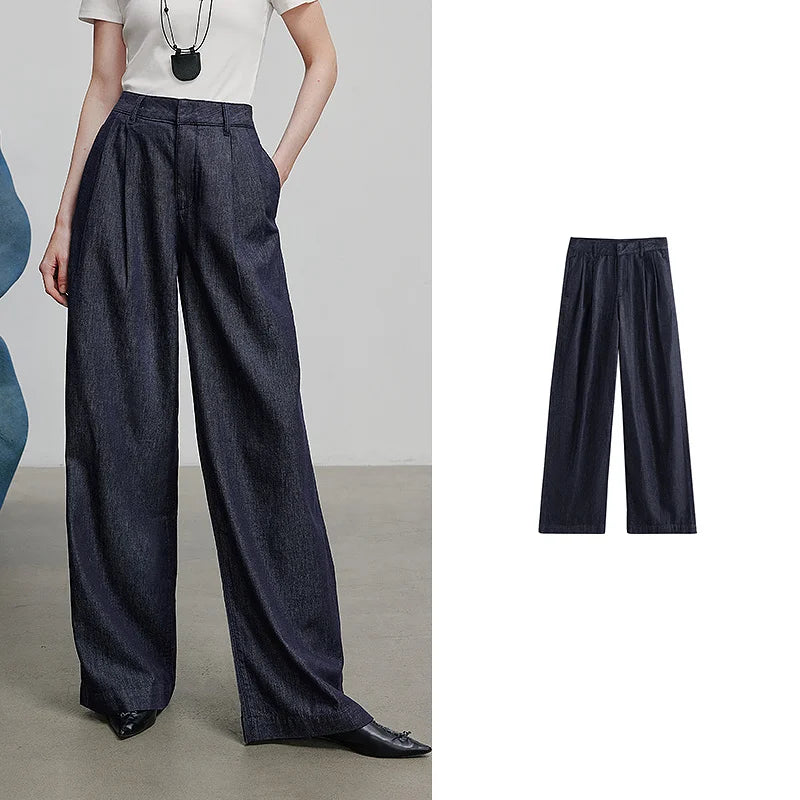 Jean long femme coupe droite