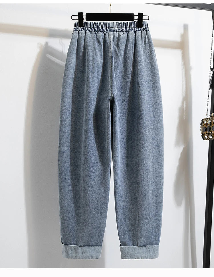 Pantalon Large Denim Rétro & Taille Haute