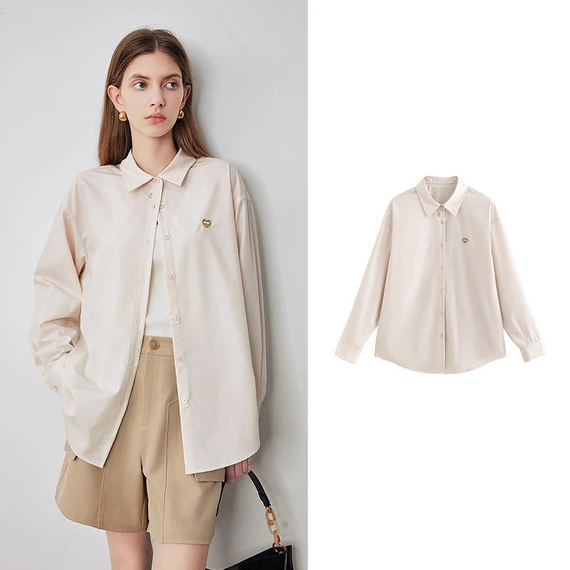 Chemise femme manches longues col chemise style casual office