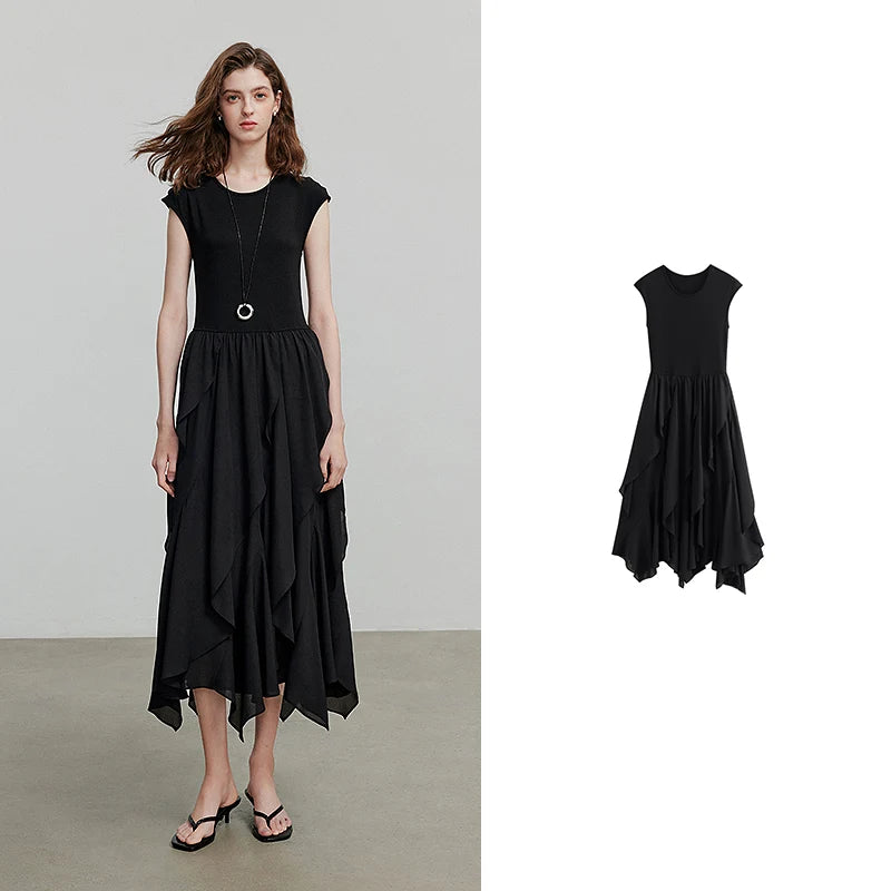 Women's short-sleeved summer dress, casual chic vacation style