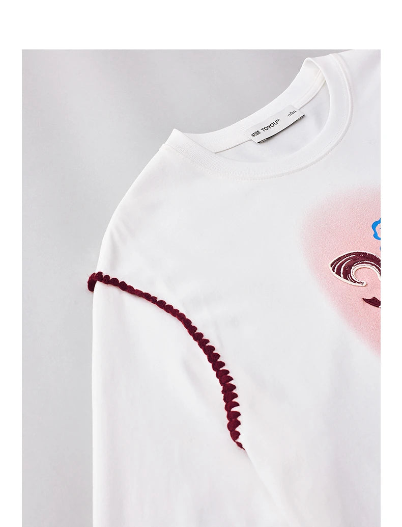 Damen-Hoodie – Verspielte Stickereien, hochdichte Baumwolle, Komfort und moderner Stil
