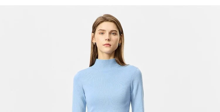 Damenpullover Stehkragen Warm Winter Gestrickt Farbblock Slim Fit Vielseitig Vintage Casual Langarm