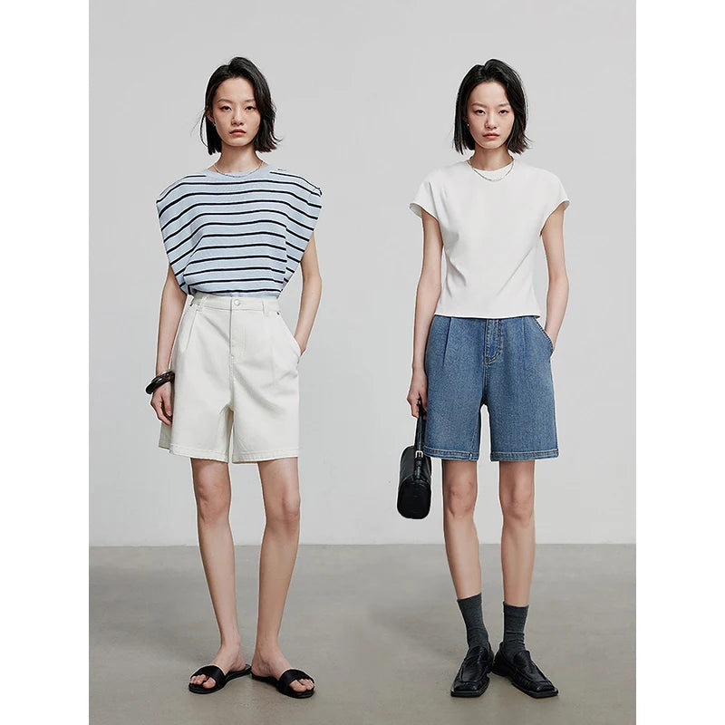 Short en jean femme coupe casual