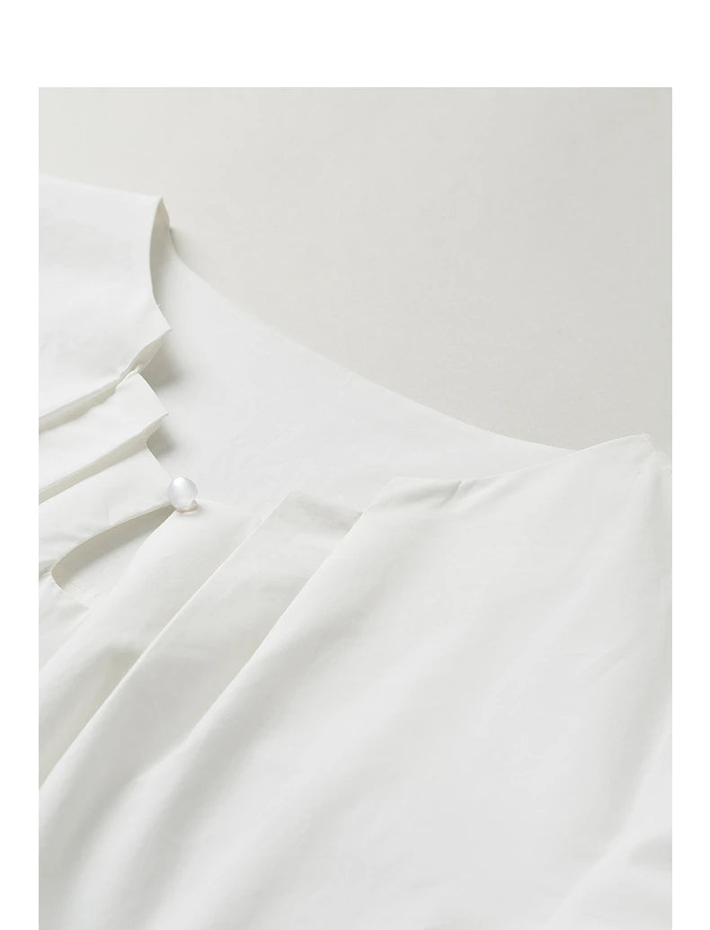 Chemise femme manches mi-longues en coton & lyocell
