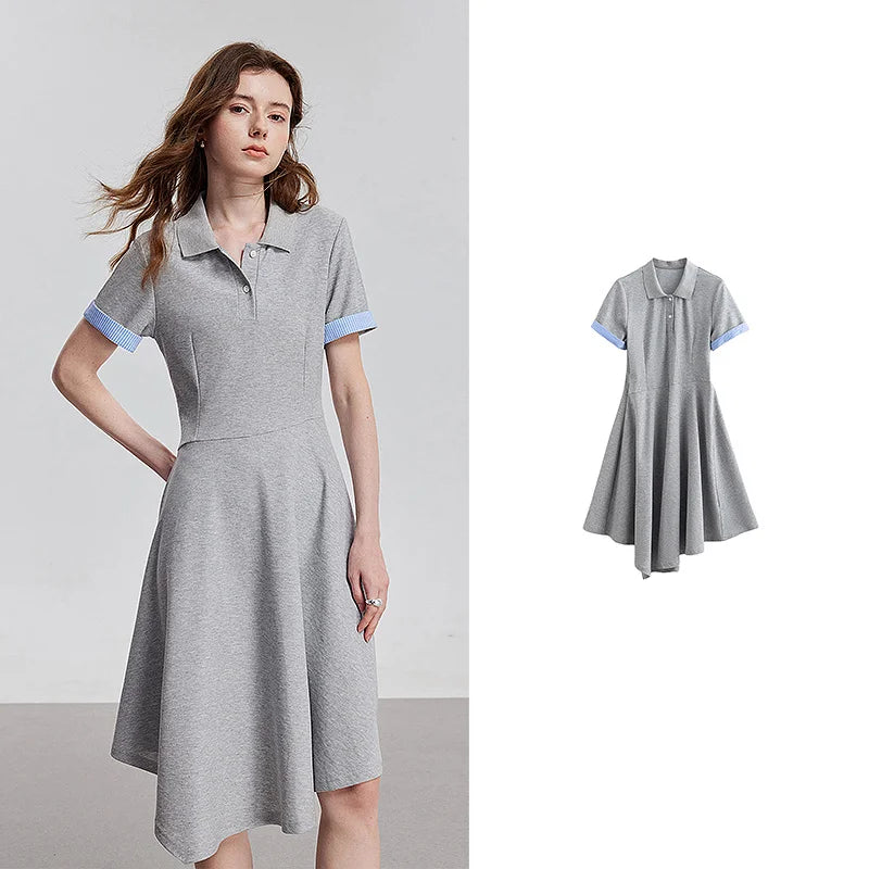 Women's short-sleeved polo-style dress