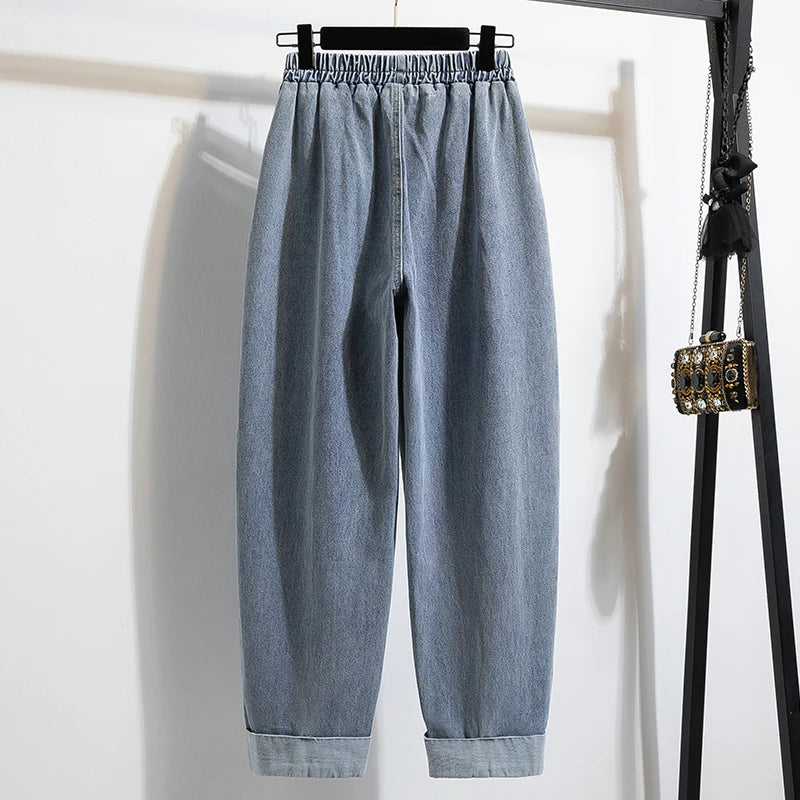 Pantalon Large Denim Rétro & Taille Haute
