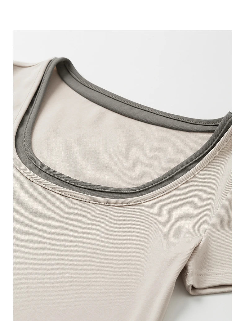 Women's slim-waisted dress with visible short sleeves