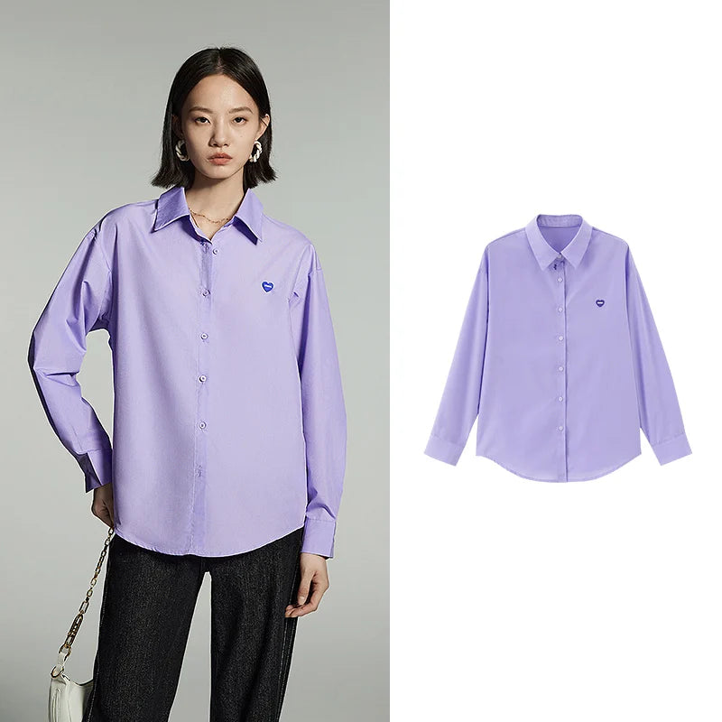 Chemise femme manches longues col chemise style casual office