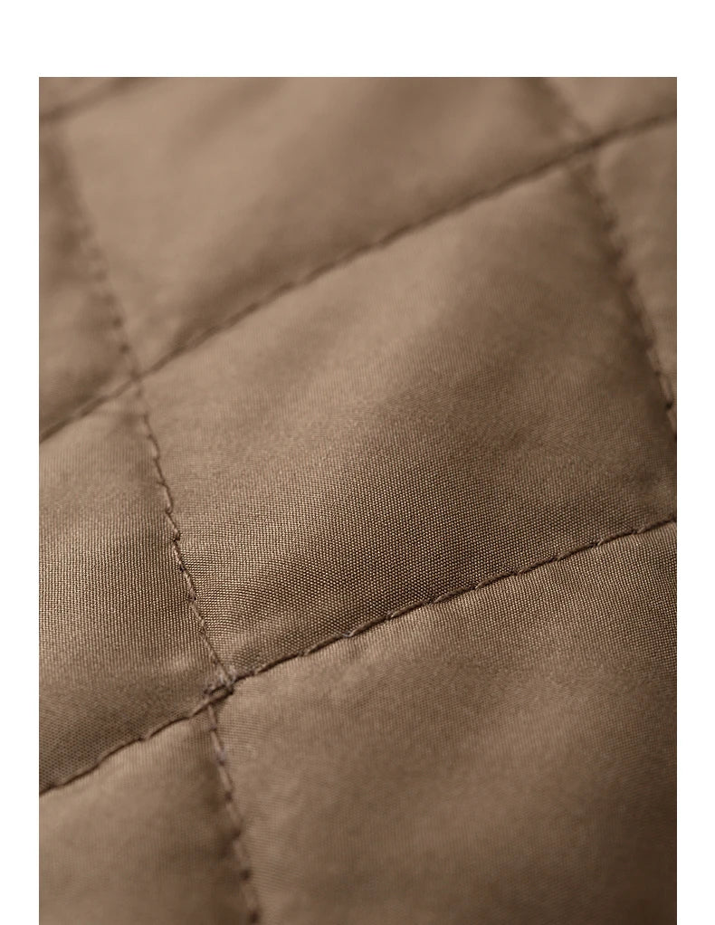 Veste Femme – Style Barn, Manteau en Coton Doublé, Capuche en Plush, Patchwork