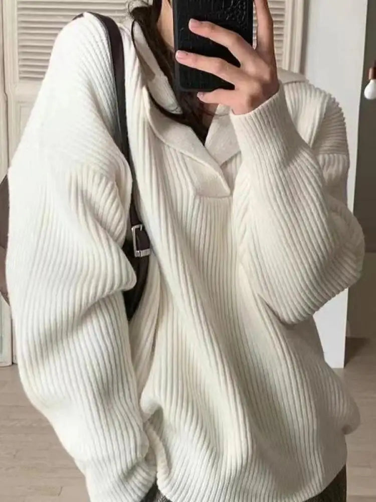 Pulls en maille Basique, chaud, vintage, coupe oversize