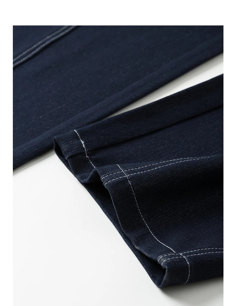 Jean femme taille élastique coupe droite large style banane