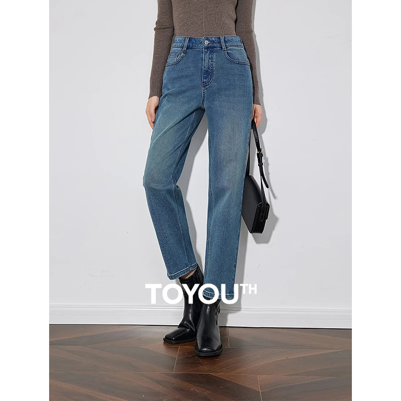 Jean femme mi‑mollet skinny coupe harem doublé chaud