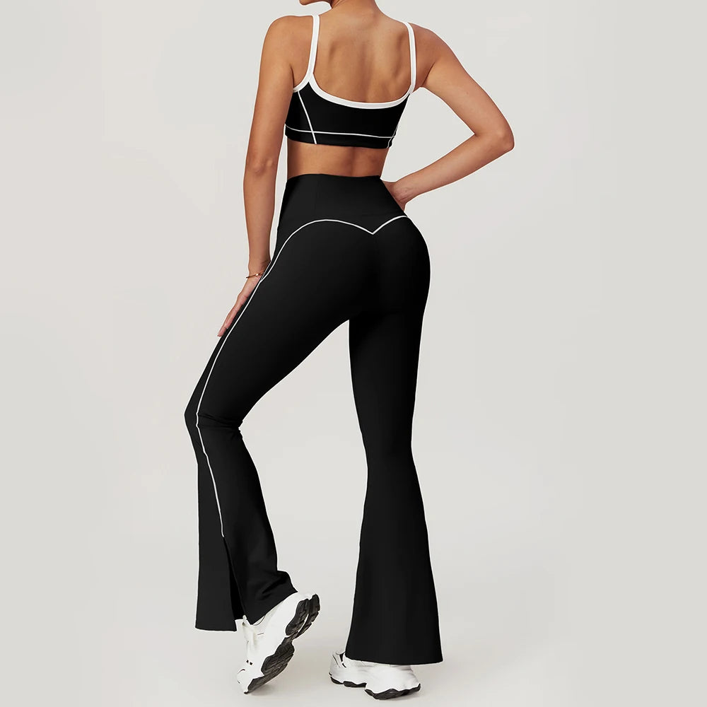 Ensemble de Sport Brassière, Legging Taille Haute, Pantalon Large et Shorts
