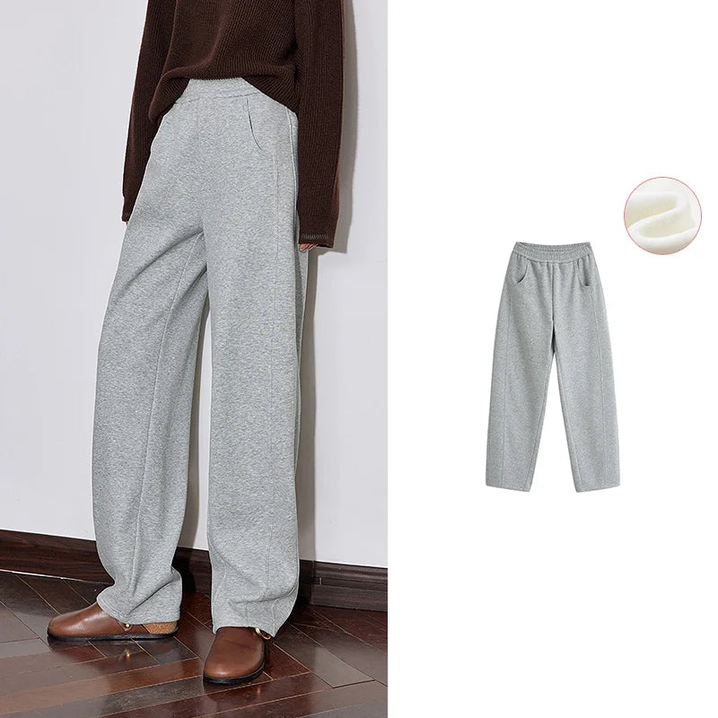 Damenhose – Fleecegefüttert, Gummibund, Bananenschnitt, Warmer Tragekomfort