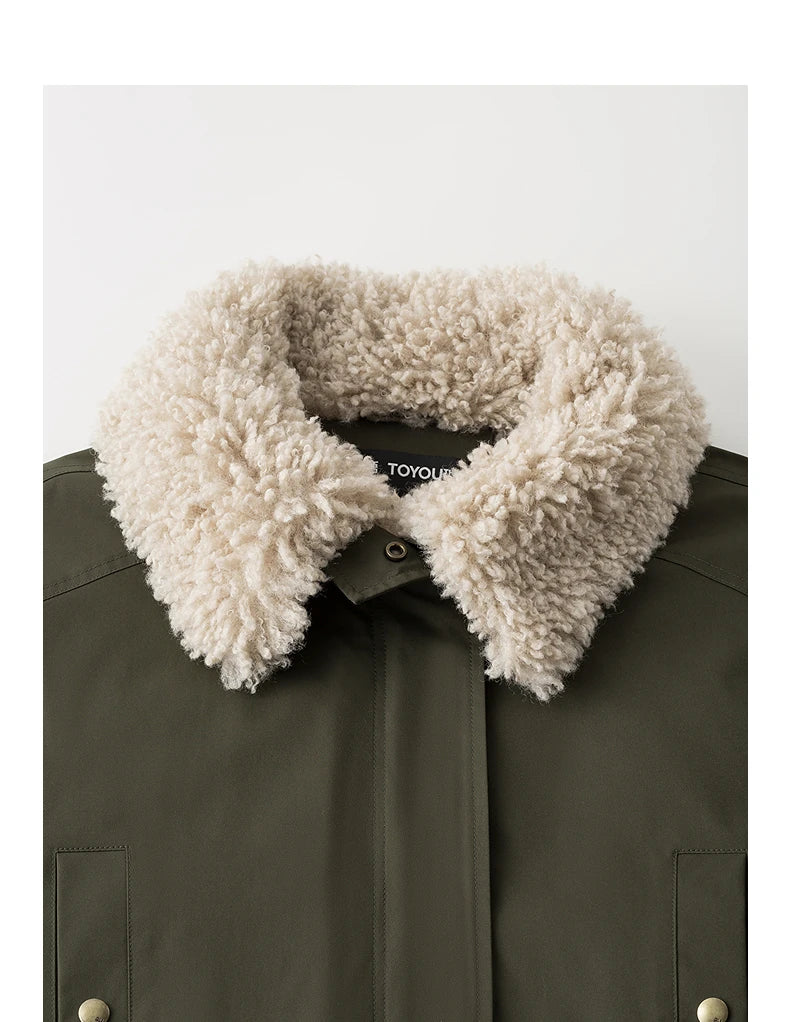 Doudoune Femme – Fleece Teddy, Style Barn Rétro, Duvet, Chaude et Confortable