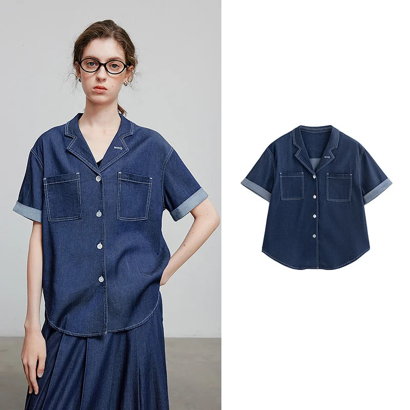 Chemise femme unie à poches