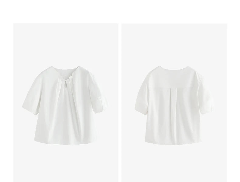 Chemise femme manches mi-longues en coton & lyocell