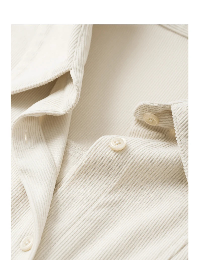 Women's corduroy blouse – shirt collar, long sleeves