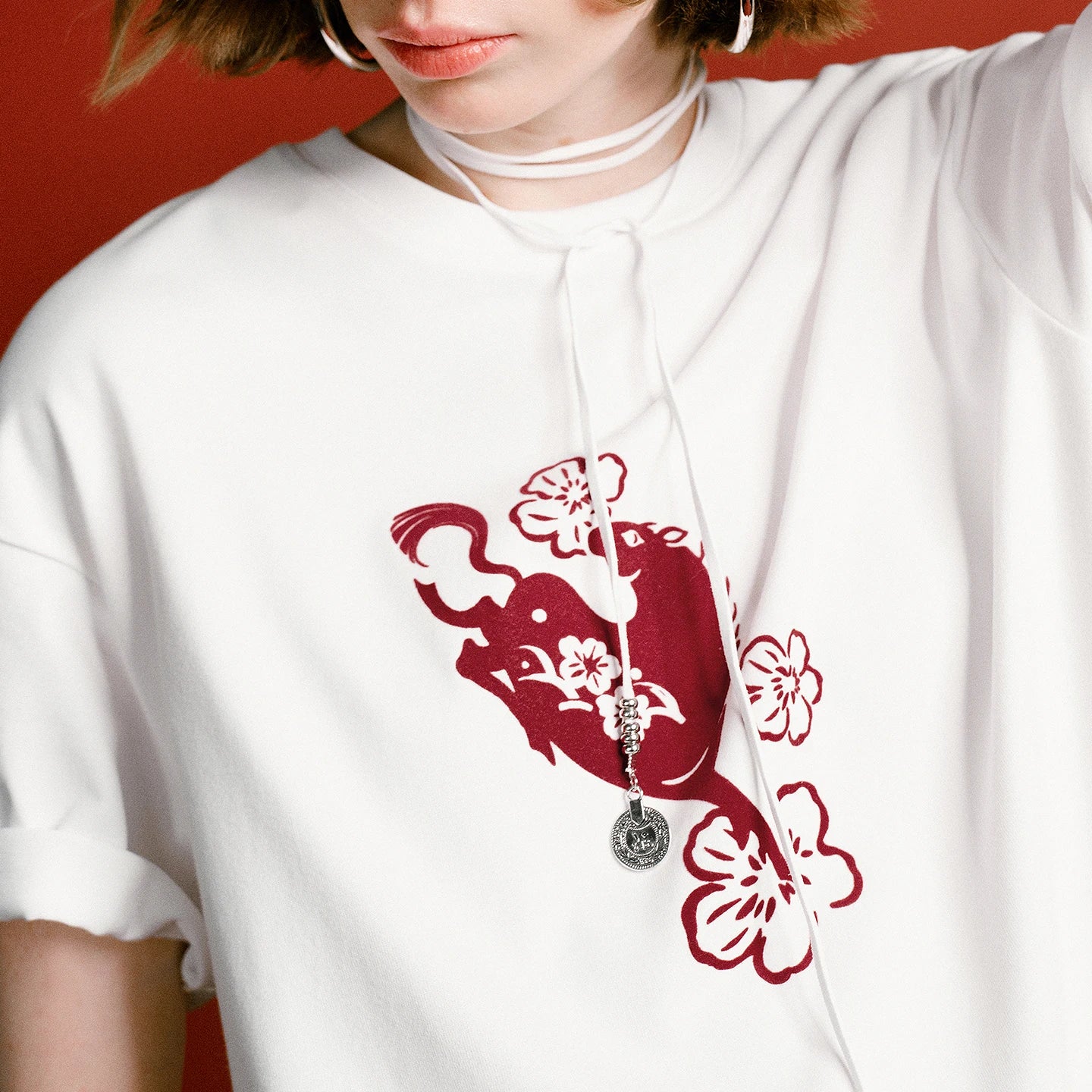 T-shirt Femme Coton Épais Haut de Gamme – Motif Cheval Élégant