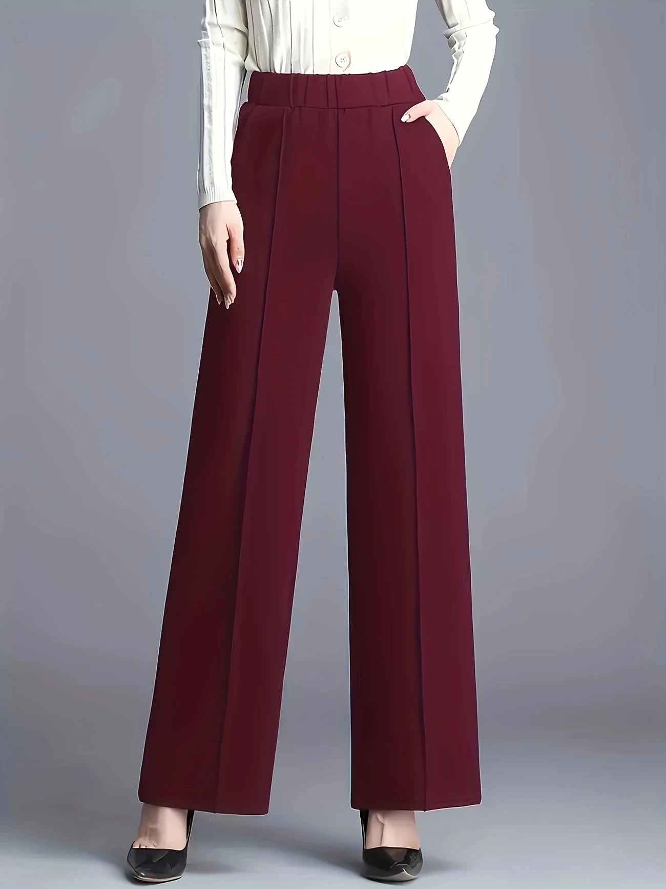 Pantalon Taille Haute  Coupe Droite, Drapée & Style