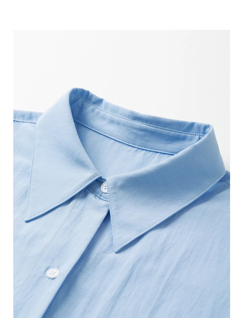 Chemise femme manches longues col chemise uni casual office