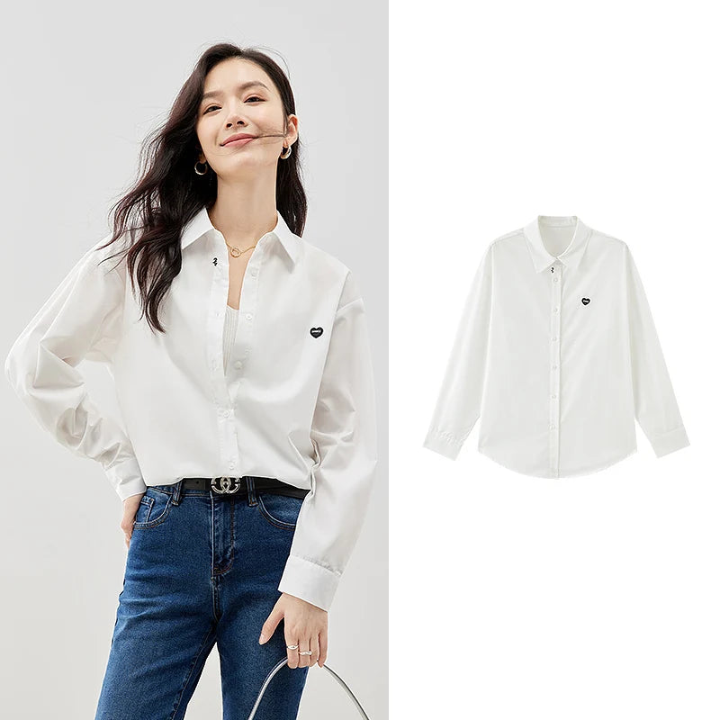 Chemise femme manches longues col chemise style casual office