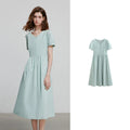 Elegant women's summer dress with a chic and feminine flowing cut