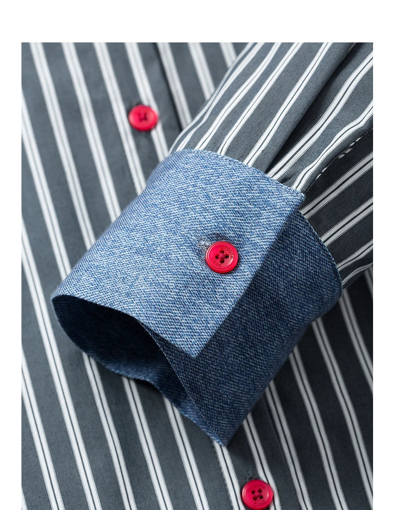 Chemise rayée femme – style Boyfriend, boutons contrastants