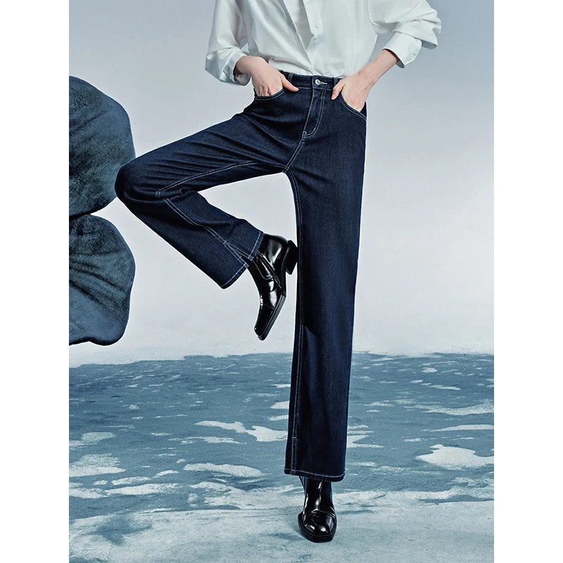 Jean femme taille basse coupe slim haute élasticité